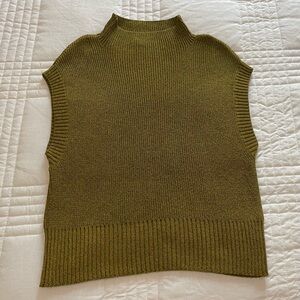 Anthropologie Olive Turtleneck Sweater Vest